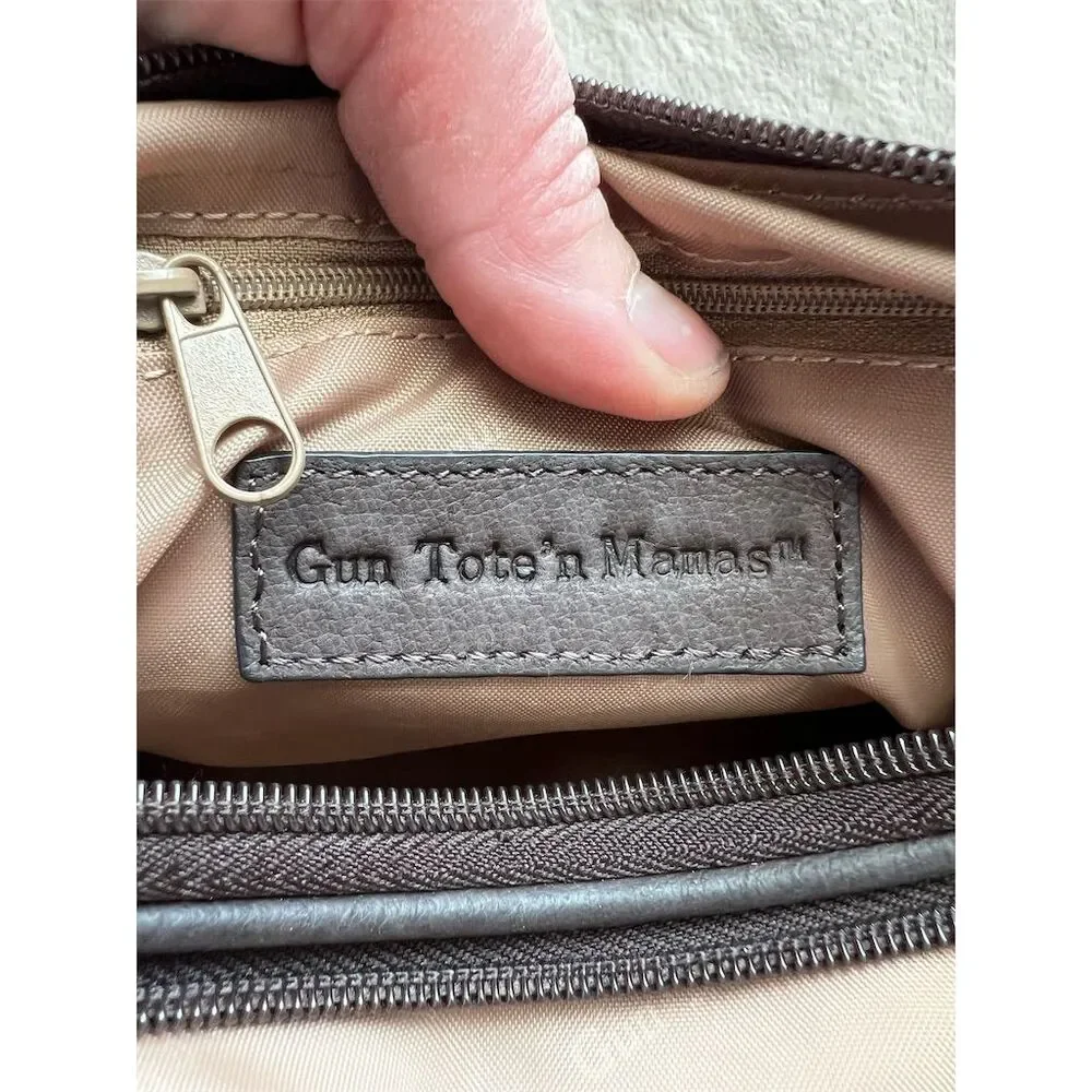 Gun Tote'n Mamas Women's Black Leather Concealed Carry Hobo Bag